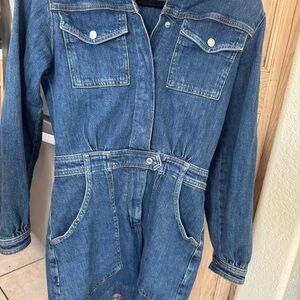 GUESS Denim Top with Red Logo Accent